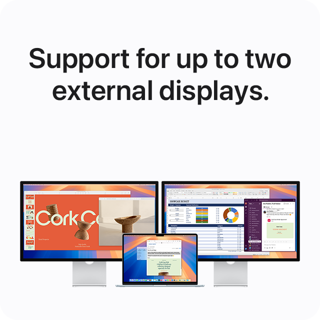 Support for up to two external displays.